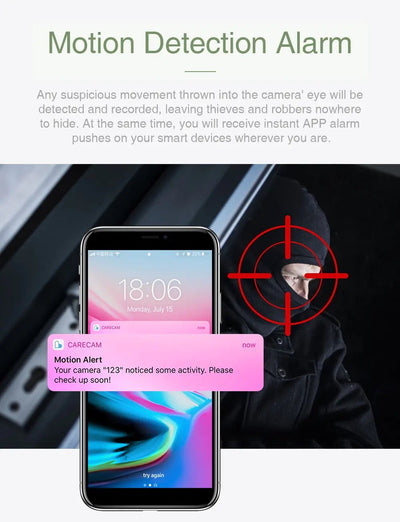 Wireless Security Camera 1080P Night Vision, Motion Detection, Activity Alert, Deterrent Alarm - 3R Family Store