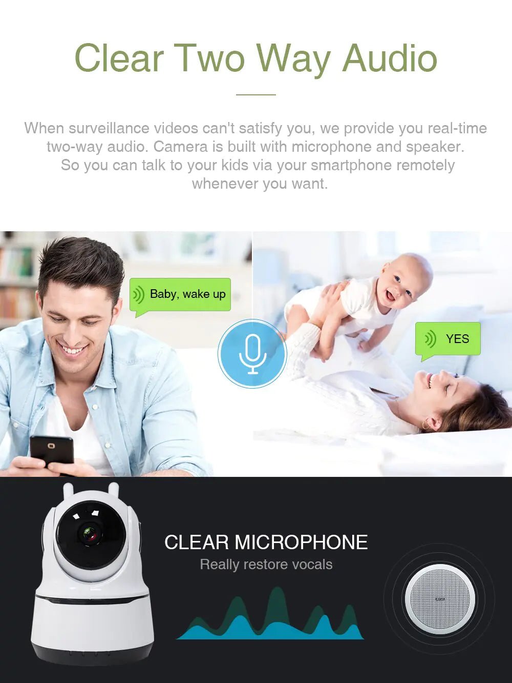 Wireless Security Camera 1080P Night Vision, Motion Detection, Activity Alert, Deterrent Alarm - 3R Family Store
