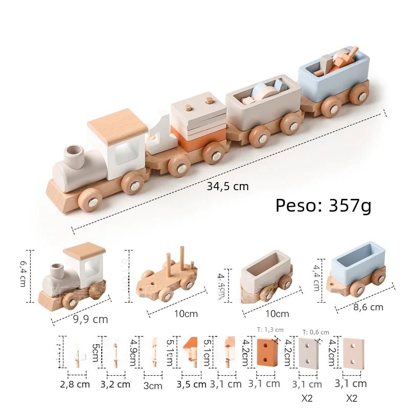 Wooden Children's Birthday Train Toy for Milestones - 3R Family Store