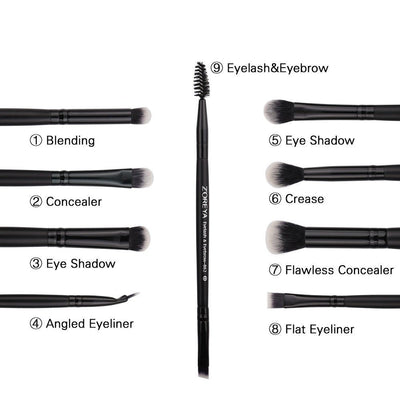 ZOREYA 15 - Piece Makeup Brush Set with Black Handles - 3R Family Store