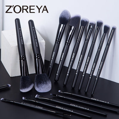 ZOREYA 15 - Piece Makeup Brush Set with Black Handles - 3R Family Store