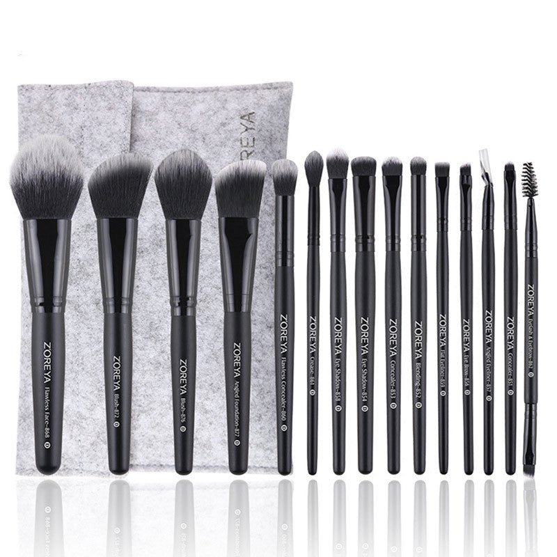 ZOREYA 15 - Piece Makeup Brush Set with Black Handles - 3R Family Store