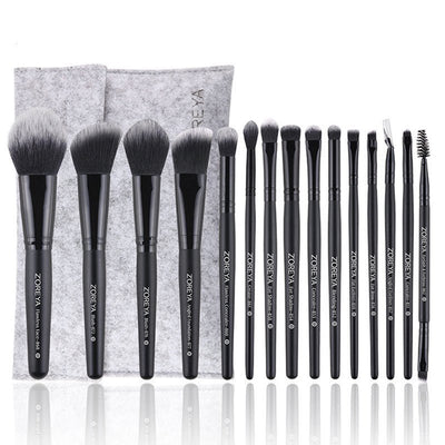 ZOREYA 15 - Piece Makeup Brush Set with Black Handles - 3R Family Store